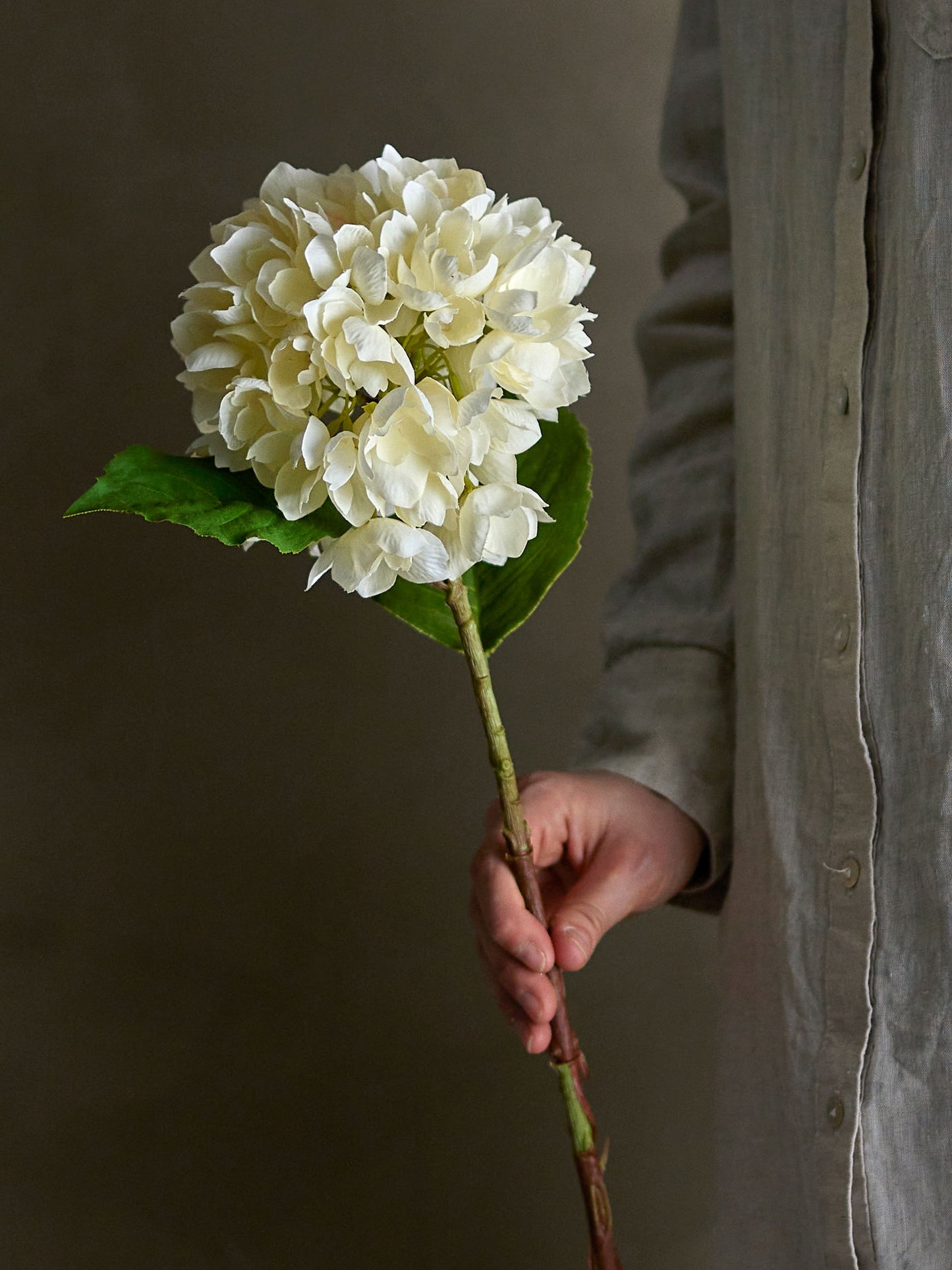 Bloomingville Hydrangea Stiel, Weiß, Künstliche Blumen