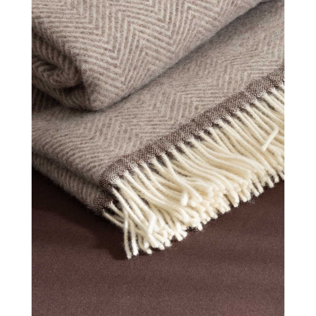 Wollwurfdecke Denver Beige