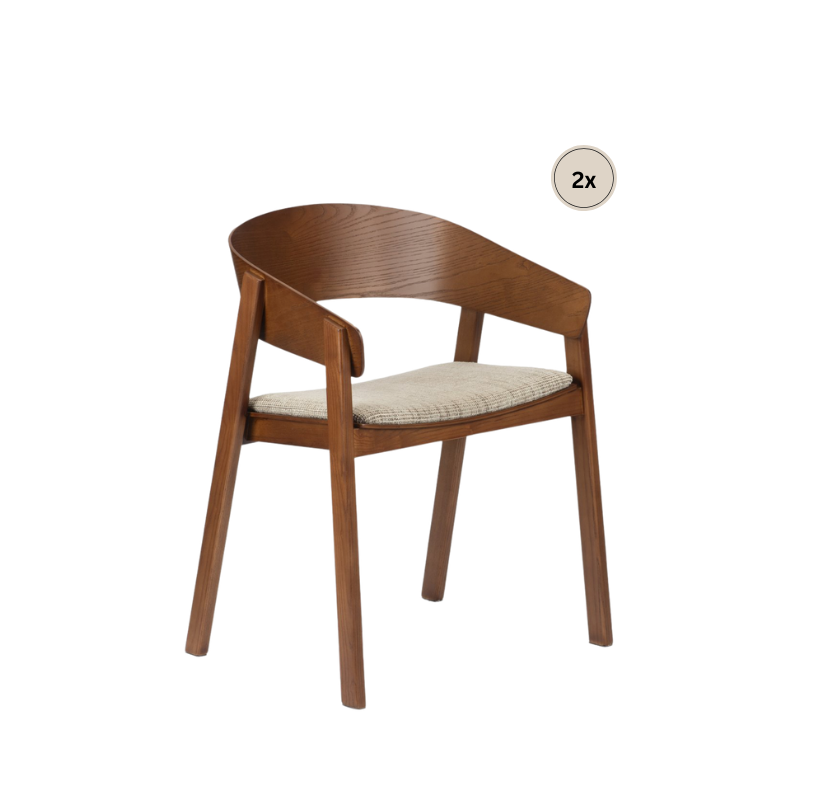 EDO Holzsessel (2er Set) braun