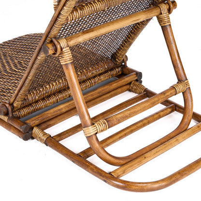 Die Rattan-Bodenliege – dunkles Walnussholz