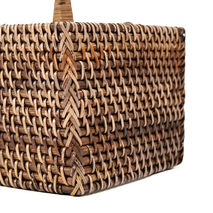Der Rattan-Besteckbehälter Nr. 4 – Naturbraun