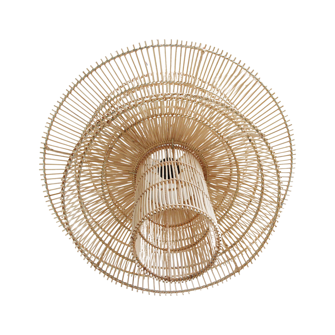 Saturn Hängelampe aus Rattan