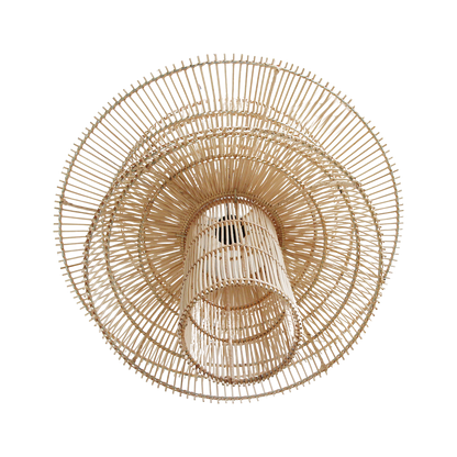 Saturn Hängelampe aus Rattan