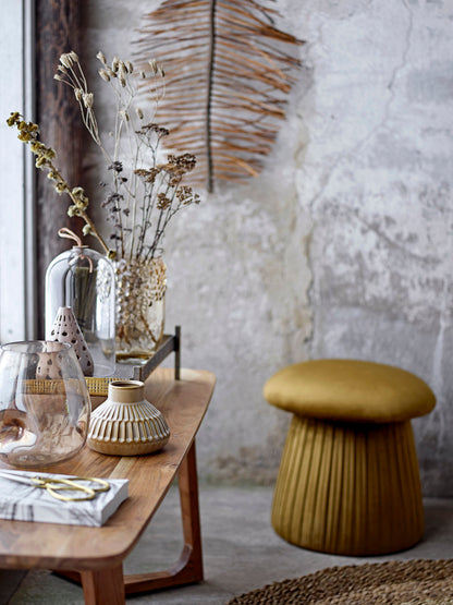 Bloomingville Roberta Pouf, Gelb, Polyester
