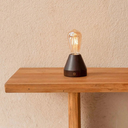 Zavi Dunkelbraune wiederaufladbare Tischlampe | LED, kabellos