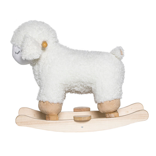 Bloomingville MINI Laasrith Schaukelspielzeug, Schaf, Weiß, Polyester
