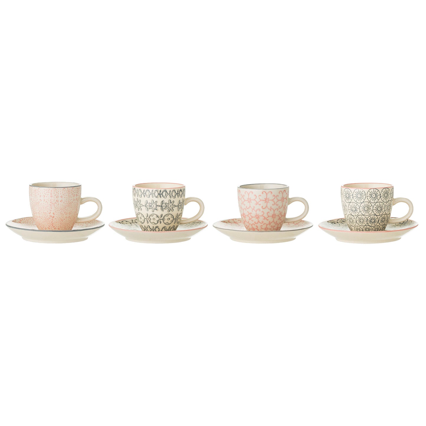 Bloomingville Cécile Espresso Cup w/Saucer, Bunt, Steingut