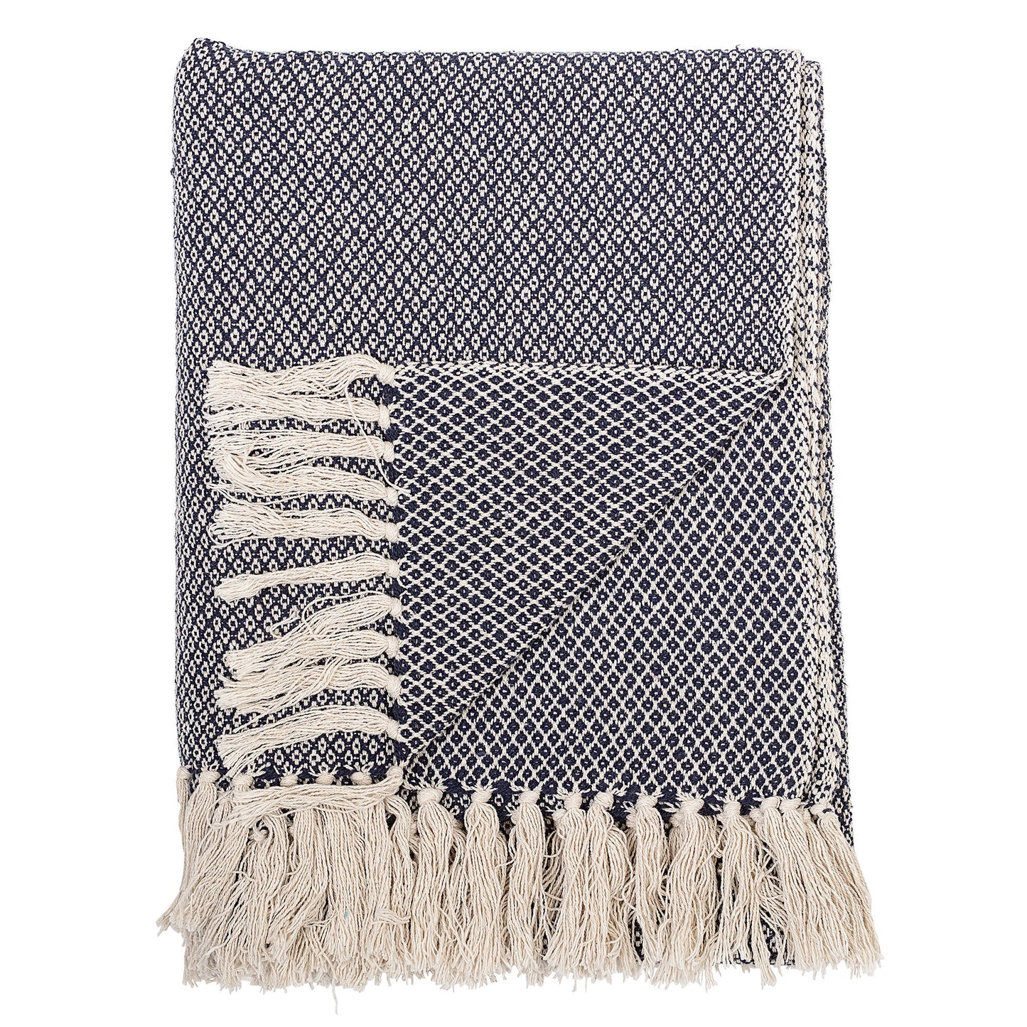Bloomingville Barry Decke, Blue, Recycelte Baumwolle
