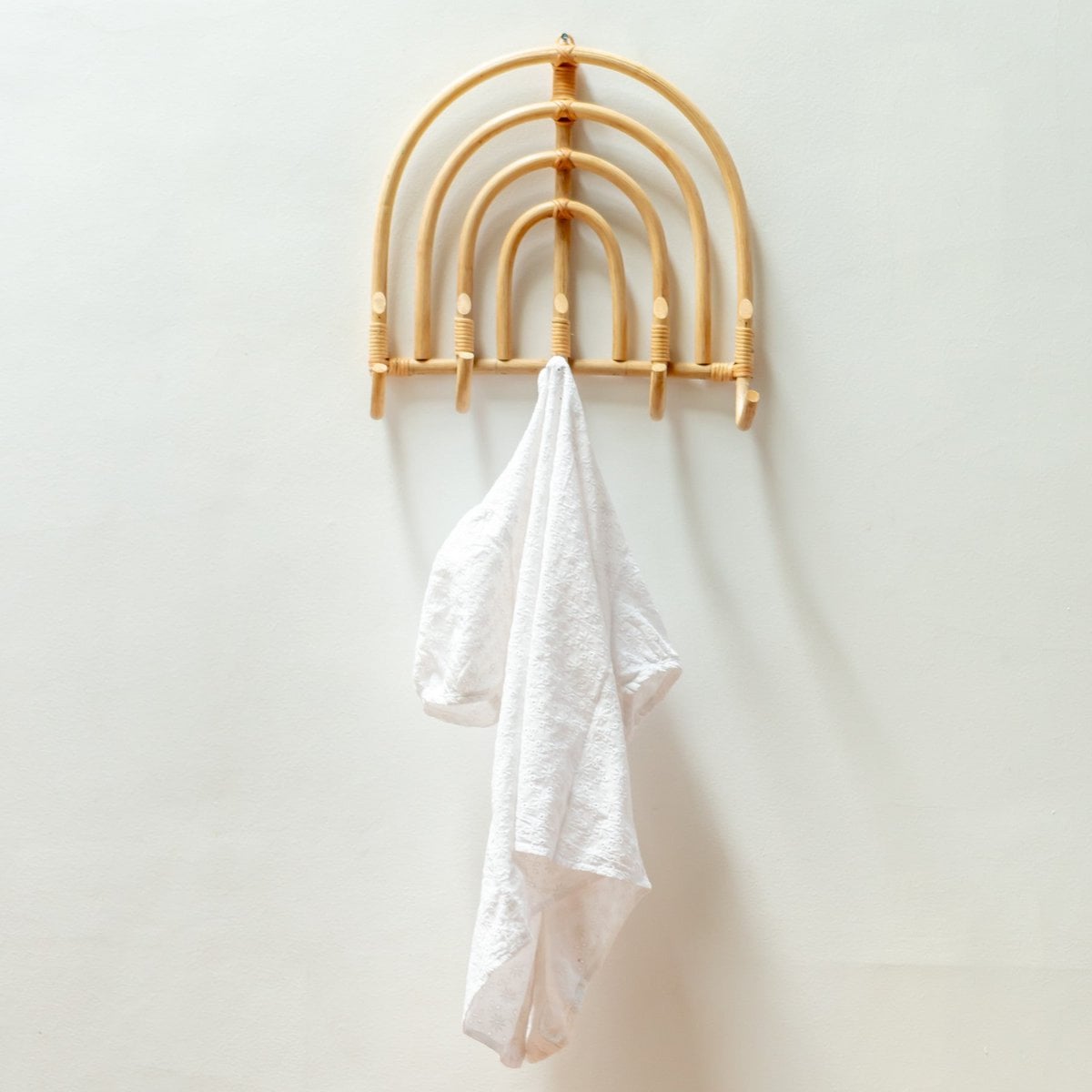 Rattan Garderobenhaken Beige  MAKU (2 Größen)