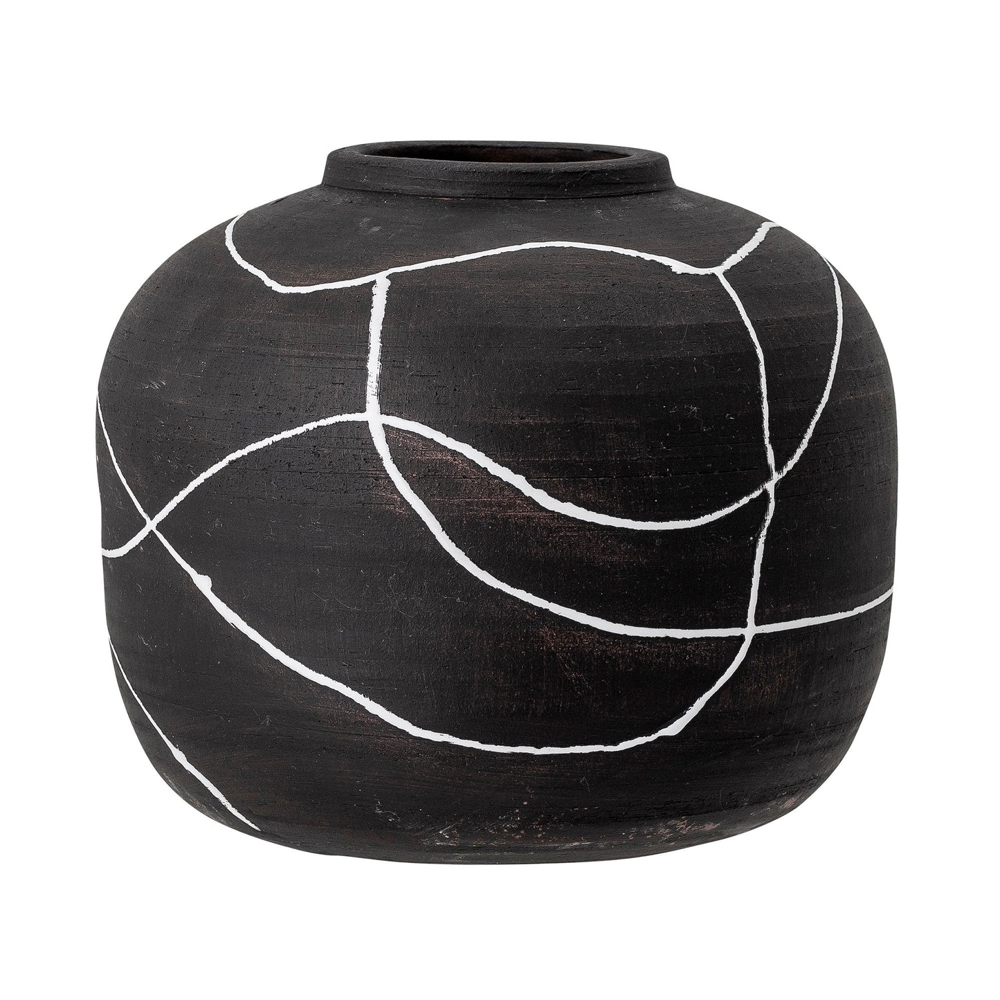 Bloomingville Niza Deko-Vase, Schwarz, Terrakotta