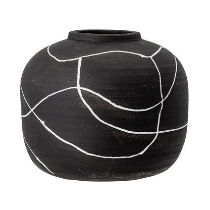 Bloomingville Niza Deko-Vase, Schwarz, Terrakotta