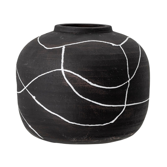 Bloomingville Niza Deko-Vase, Schwarz, Terrakotta