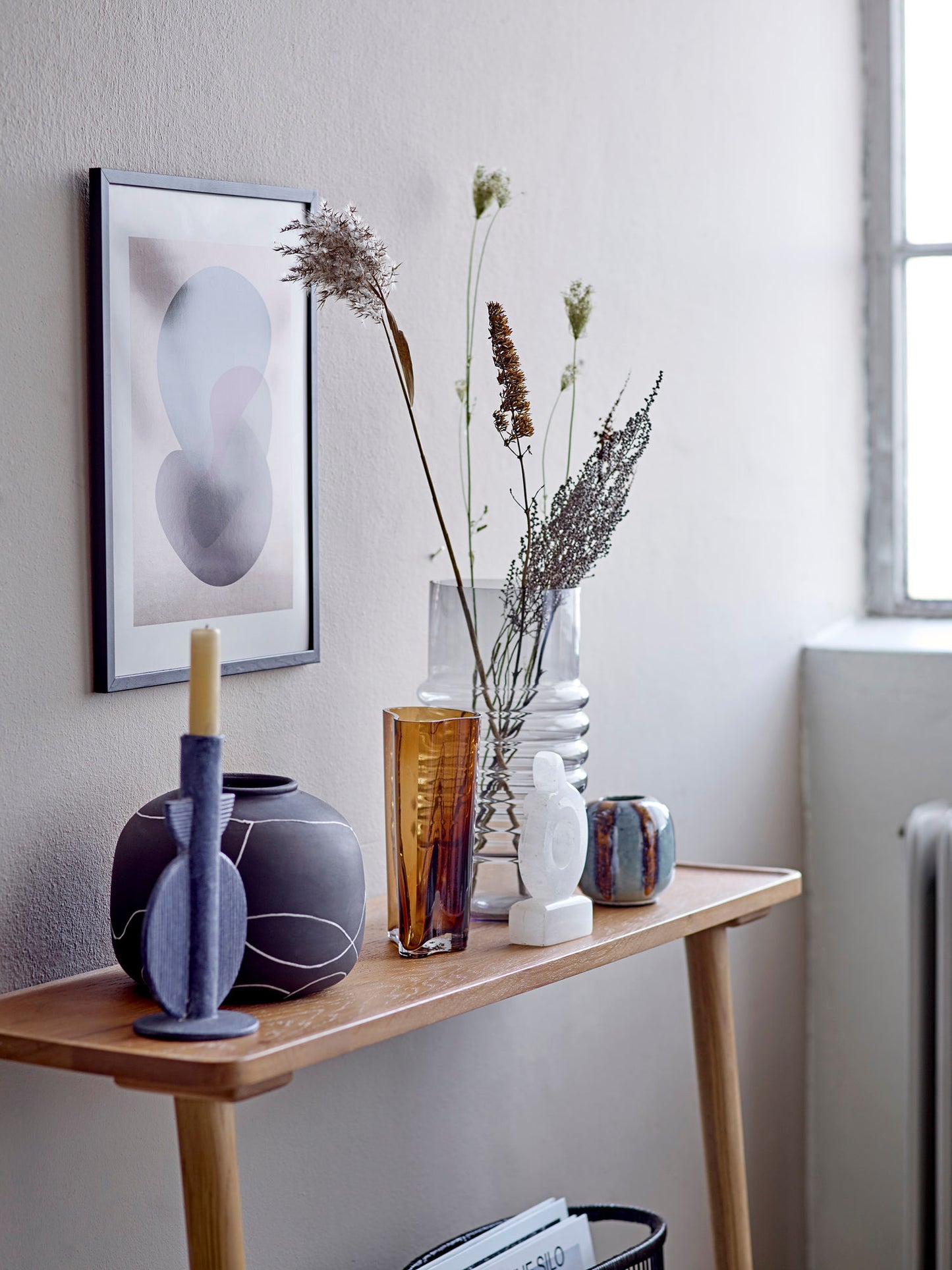 Bloomingville Niza Deko-Vase, Schwarz, Terrakotta