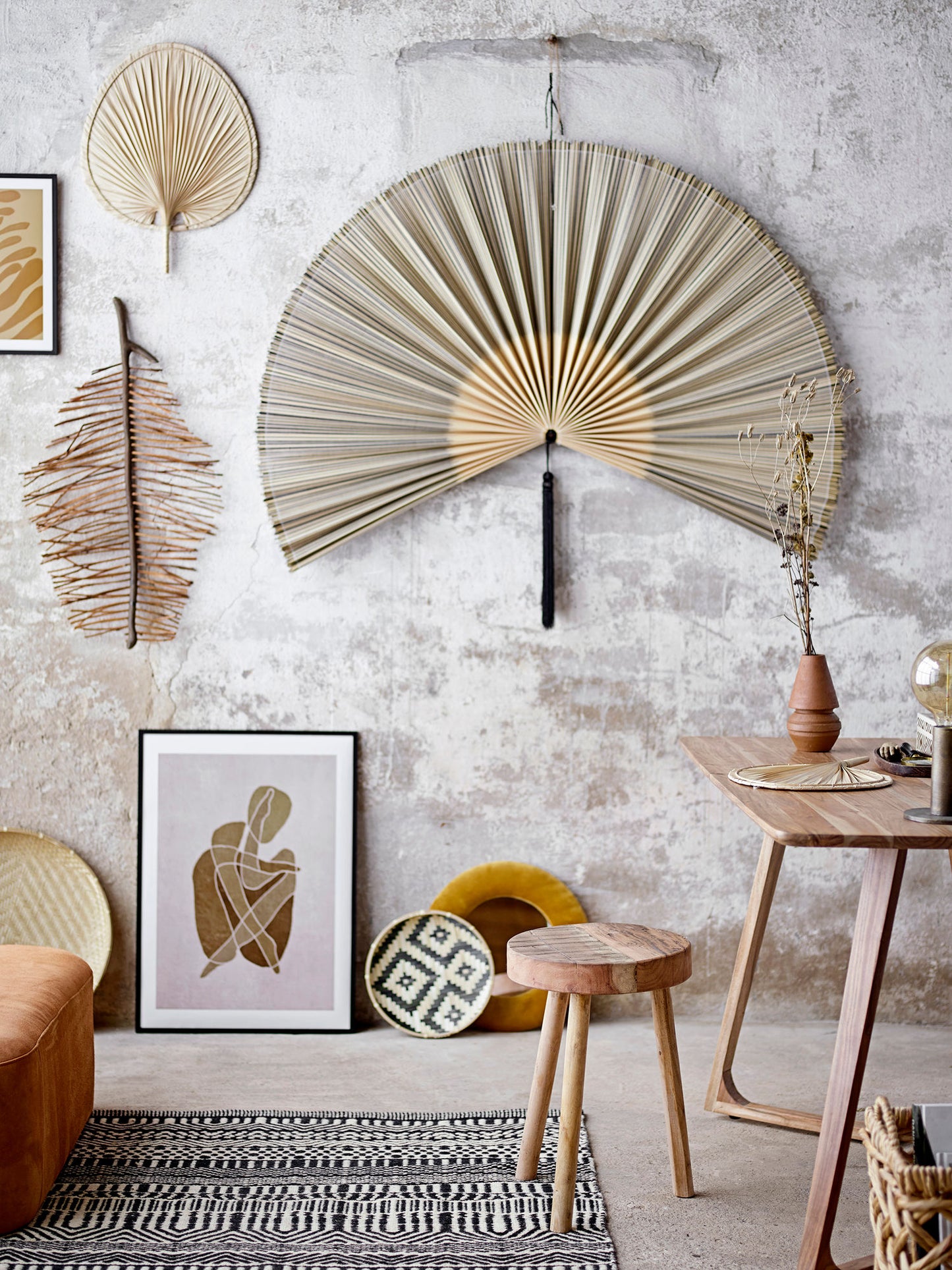 Bloomingville Jaime Wanddekoration, Schwarz, Pandanus simplex