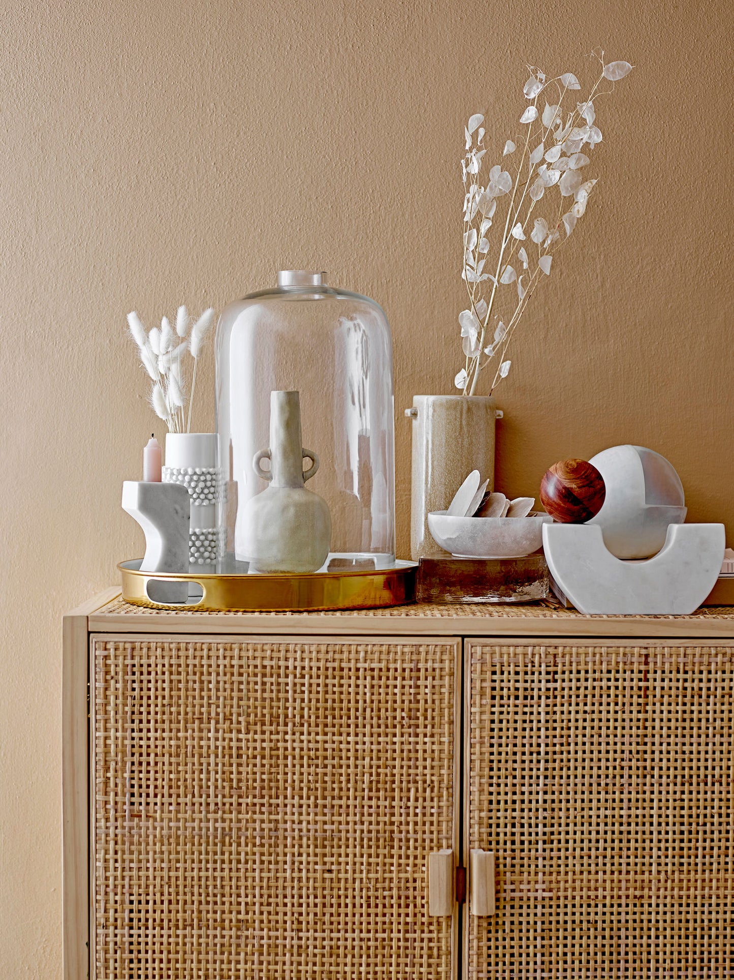 Bloomingville Barrit Vase, Weiß, Steingut