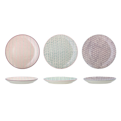 Bloomingville Maya Teller, Bunt, Steingut