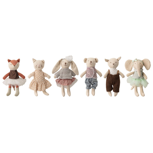 Bloomingville MINI Animal friends Puppe, Bunt, Baumwolle