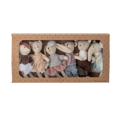 Bloomingville MINI Animal friends Puppe, Bunt, Baumwolle