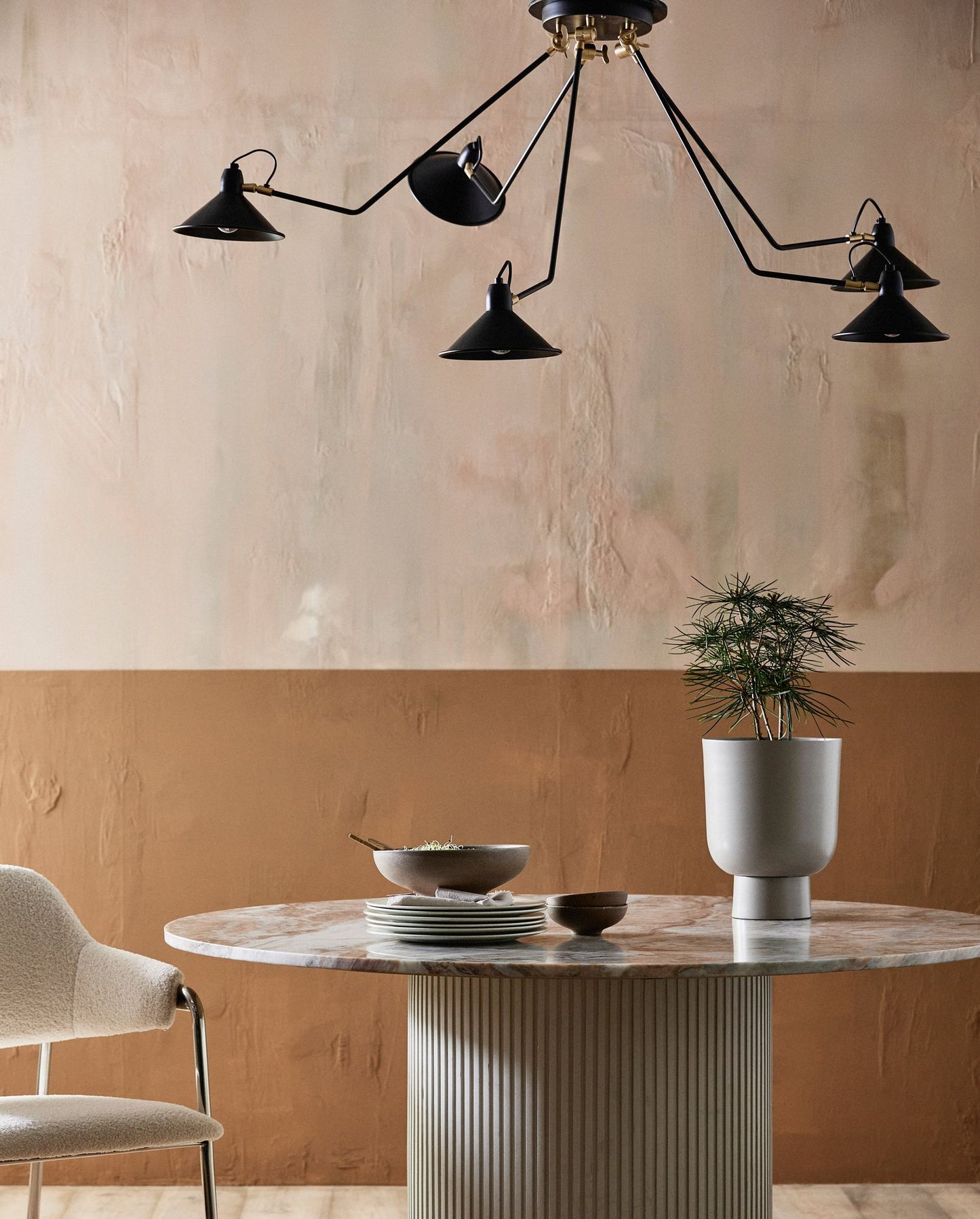 Nordal ERIE Esstisch rund - Ivory nature Marmor