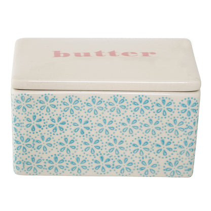 Bloomingville Patrizia Butterdose, Blau, Steingut