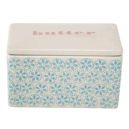 Bloomingville Patrizia Butterdose, Blau, Steingut