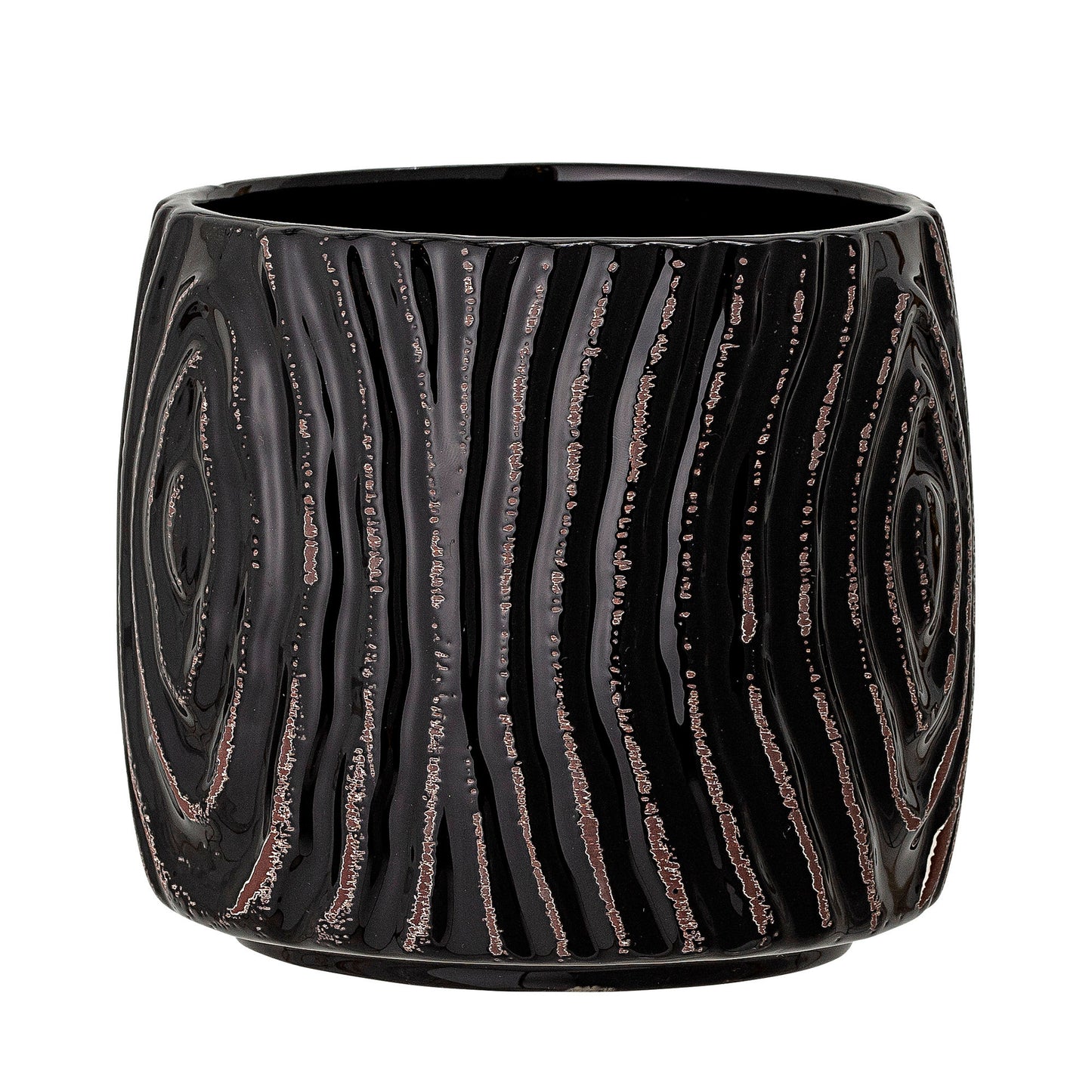 Bloomingville Hena Blumentopf, Schwarz, Steingut