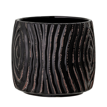 Bloomingville Hena Blumentopf, Schwarz, Steingut