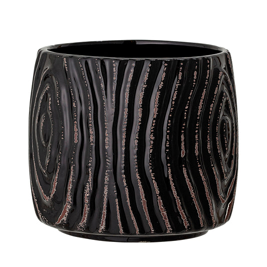 Bloomingville Hena Blumentopf, Schwarz, Steingut