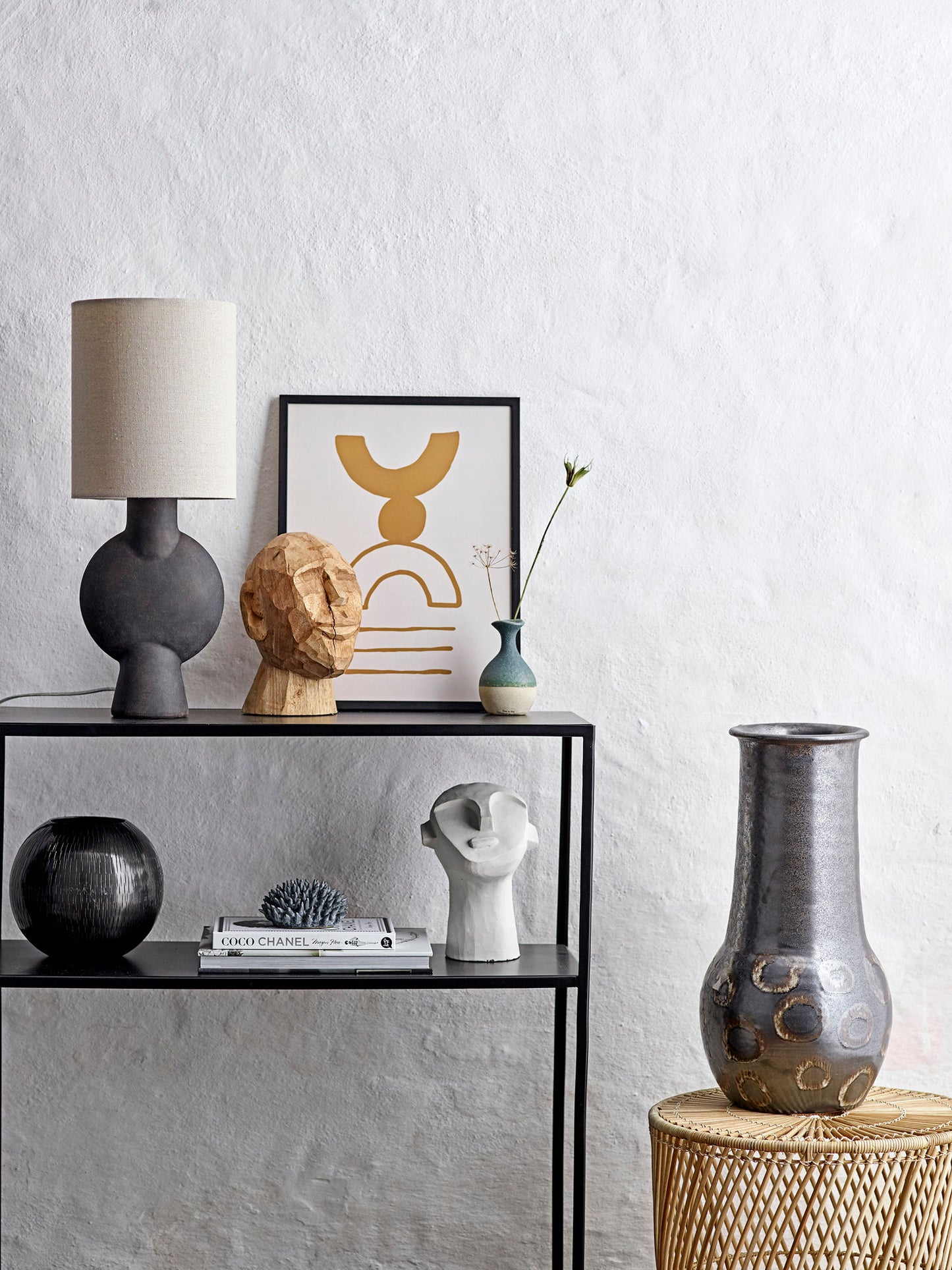 Bloomingville Sergio Tischlampe, Braun, Steingut