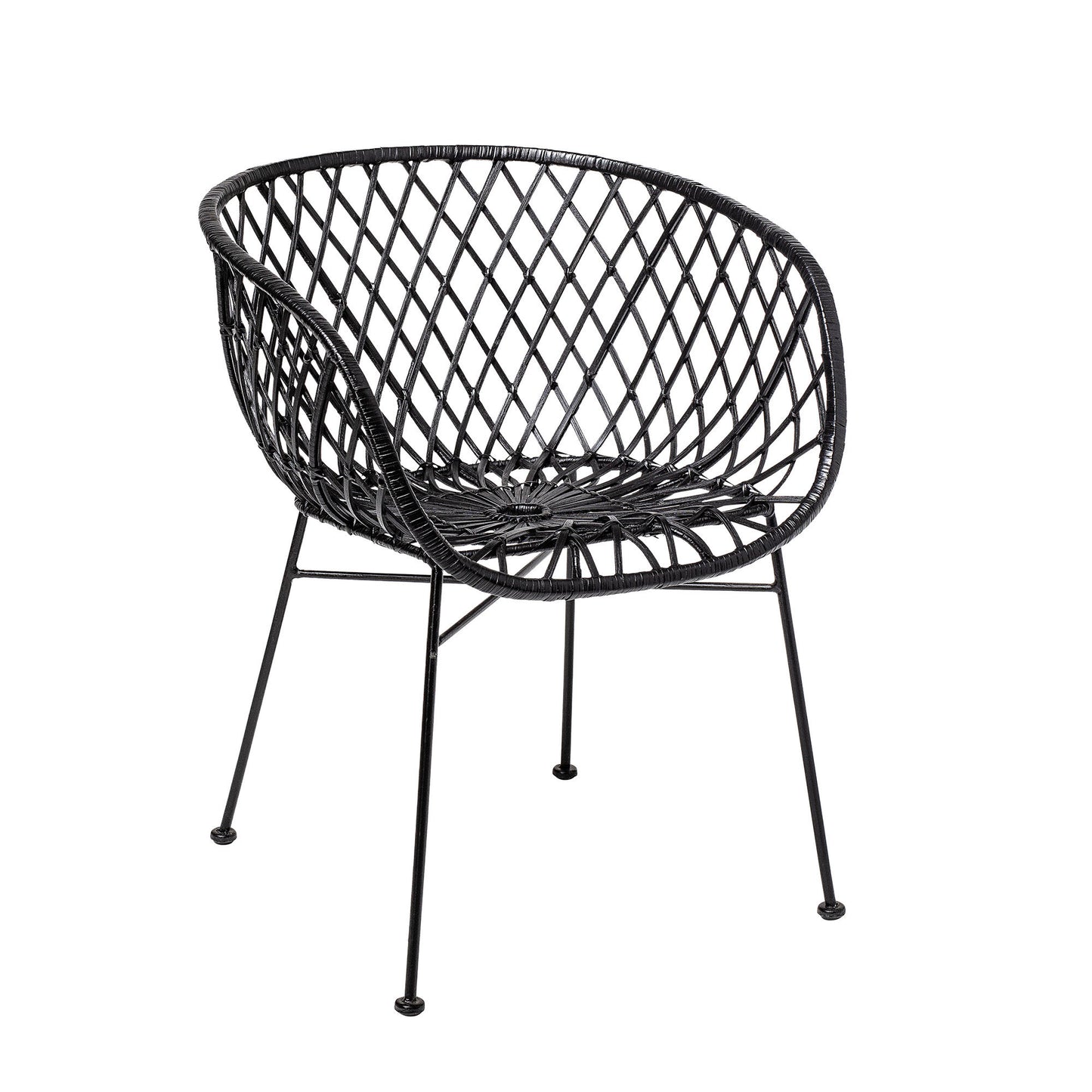 Bloomingville Kama Loungesessel, Schwarz, Rattan