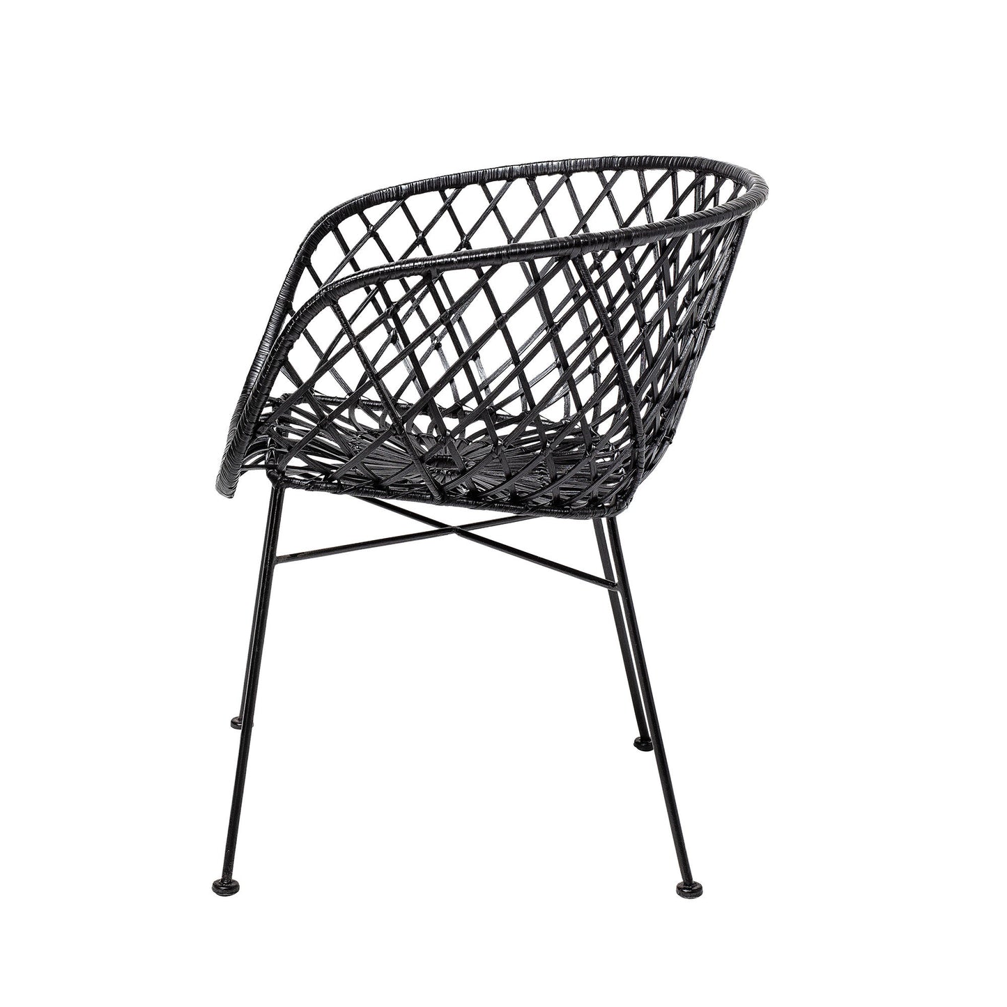 Bloomingville Kama Loungesessel, Schwarz, Rattan