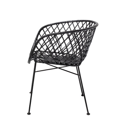 Bloomingville Kama Loungesessel, Schwarz, Rattan