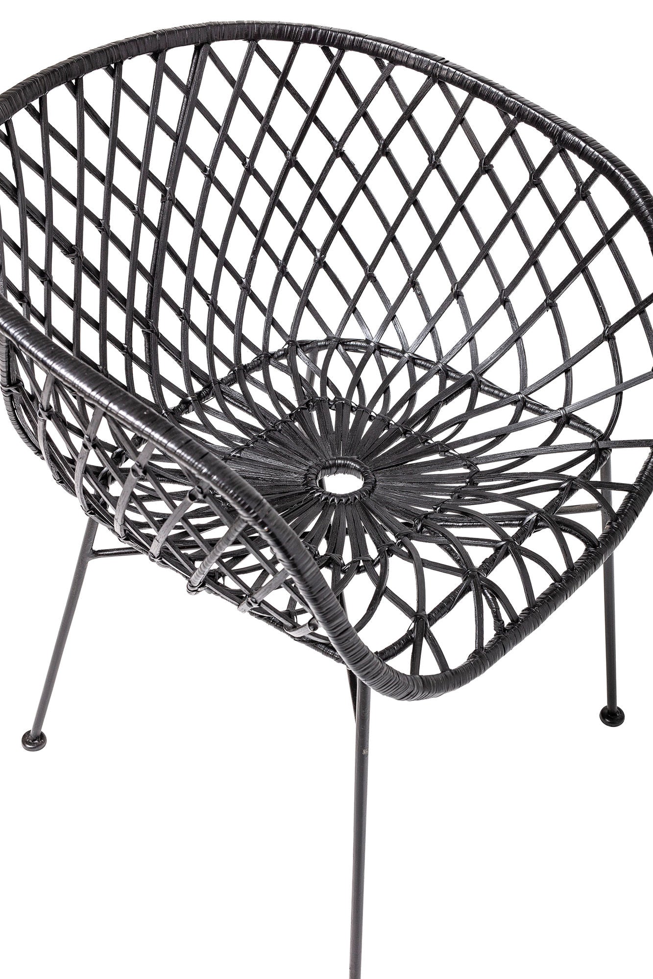 Bloomingville Kama Loungesessel, Schwarz, Rattan
