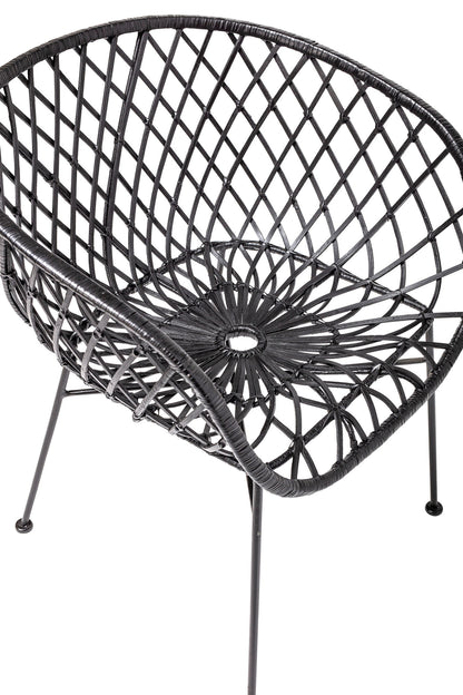 Bloomingville Kama Loungesessel, Schwarz, Rattan