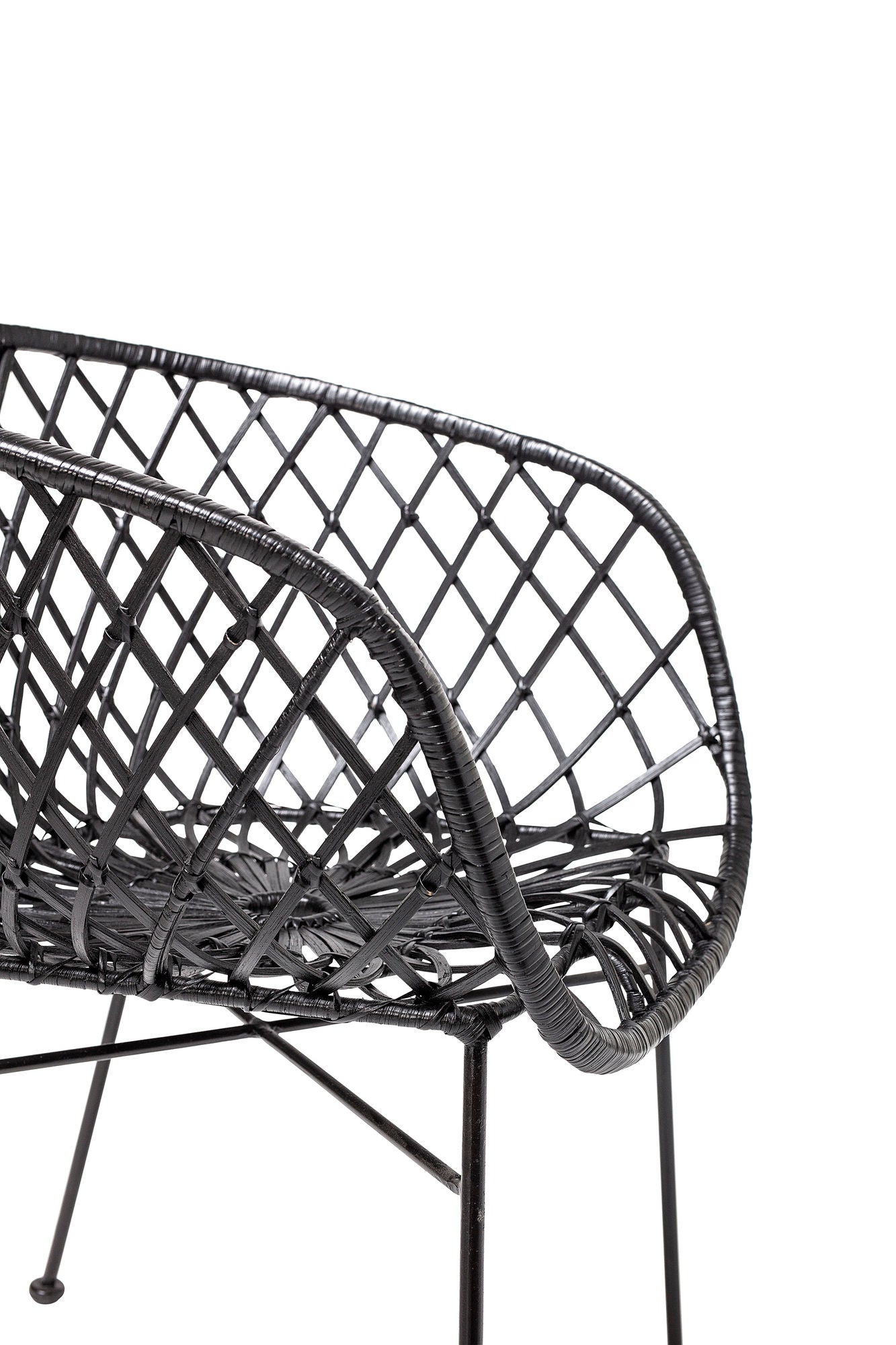 Bloomingville Kama Loungesessel, Schwarz, Rattan
