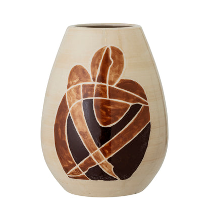 Bloomingville Jona Vase, Braun, Steingut