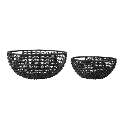 Bloomingville Joane Korb, Schwarz, Rattan