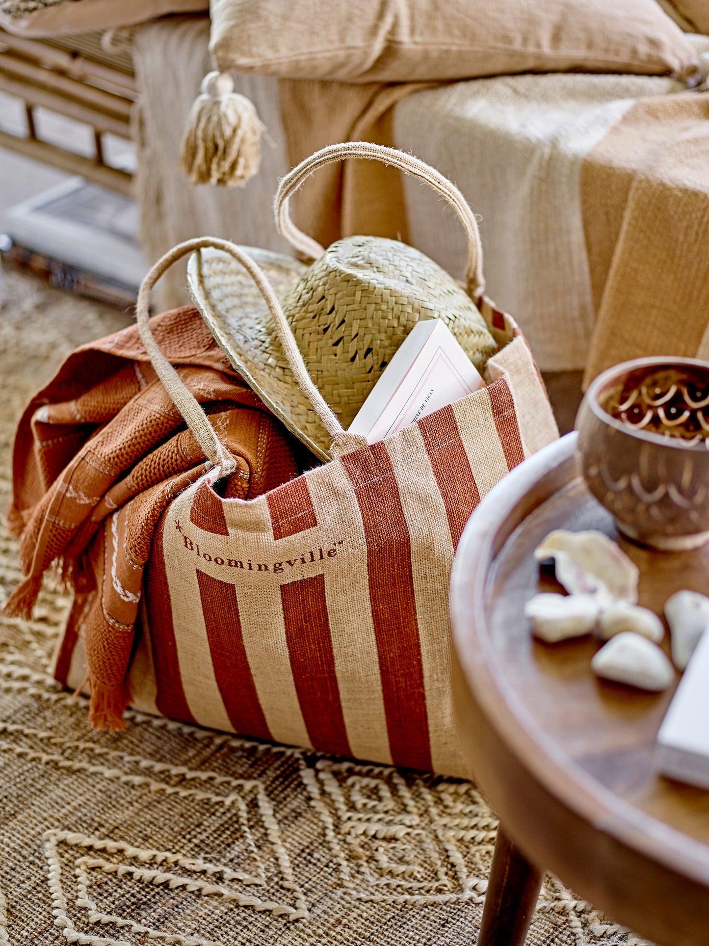 Bloomingville Bergamo Einkaufstasche, Braun, Jute