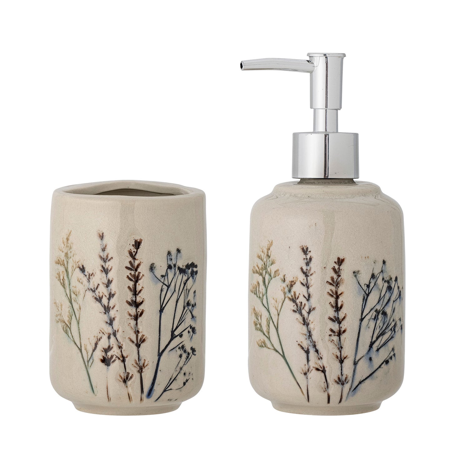 Bloomingville Bea Seifenspender-Set, Natur, Steingut