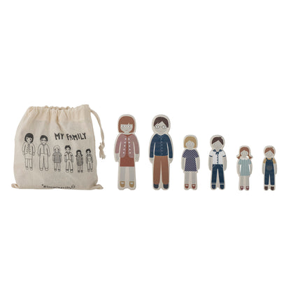 Bloomingville MINI Wilton Spielset, Familie, Braun, MDF