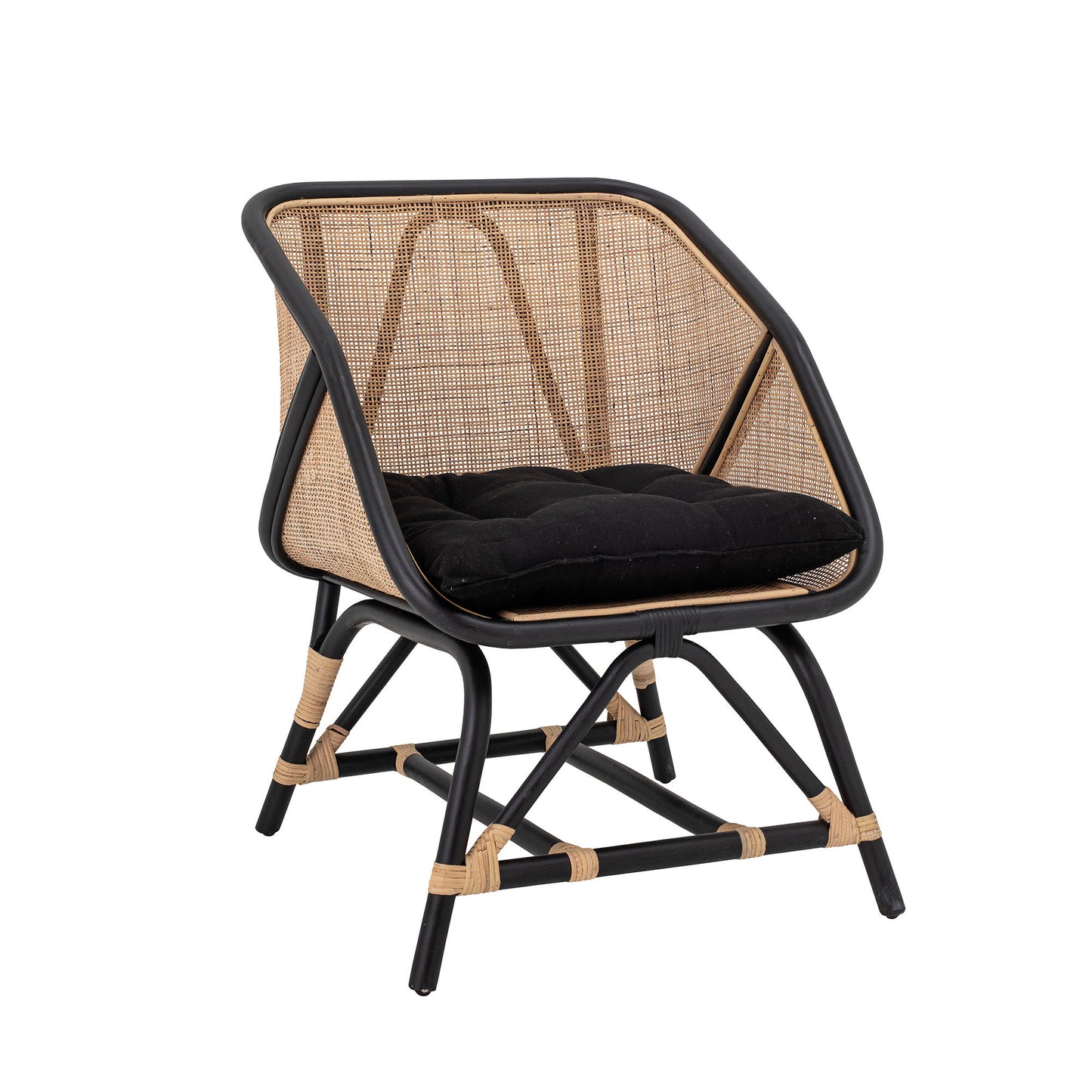 Bloomingville Loue Loungesessel, Schwarz, Rattan