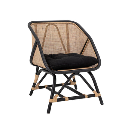 Bloomingville Loue Loungesessel, Schwarz, Rattan