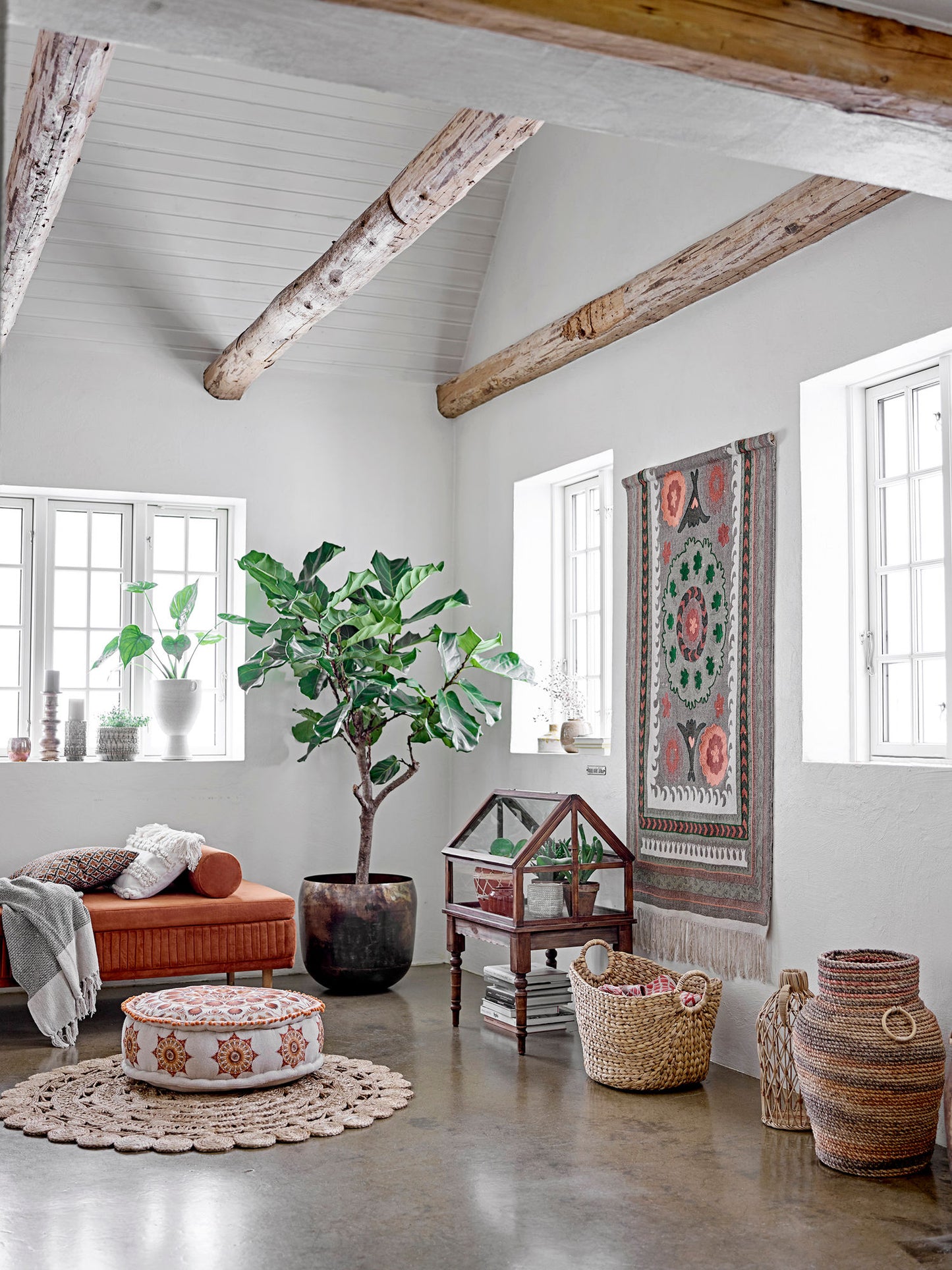 Bloomingville Matt Decke, Grau, Recycelte Baumwolle