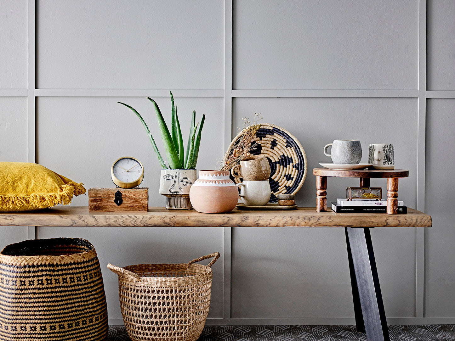 Bloomingville Addison Becher, Grau, Steingut