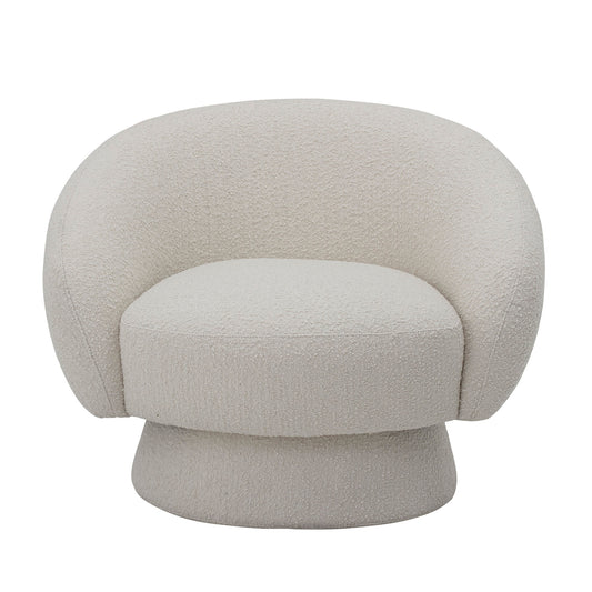 Bloomingville Ted Loungesessel, Weiß, Polyester
