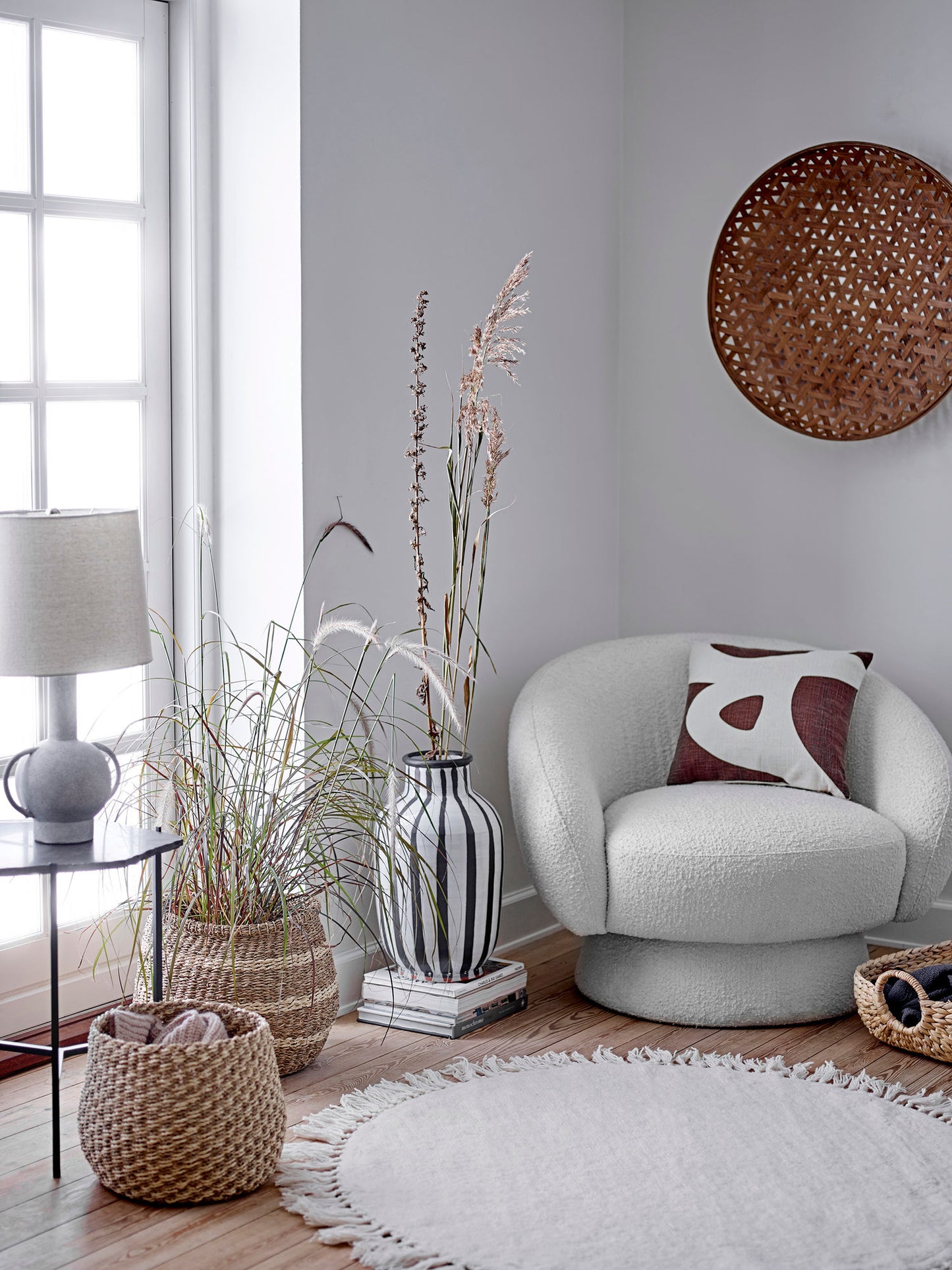 Bloomingville Ted Loungesessel, Weiß, Polyester