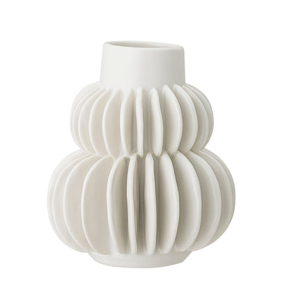 Bloomingville Halfdan Vase, Weiß, Steingut