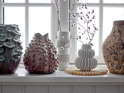 Bloomingville Halfdan Vase, Weiß, Steingut