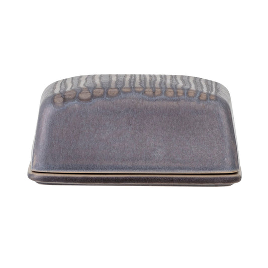 Bloomingville Raben Butterdose, Grau, Steingut
