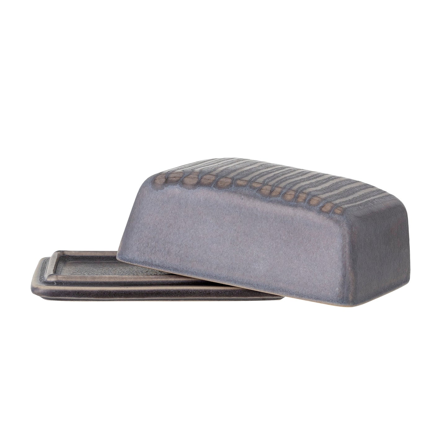 Bloomingville Raben Butterdose, Grau, Steingut